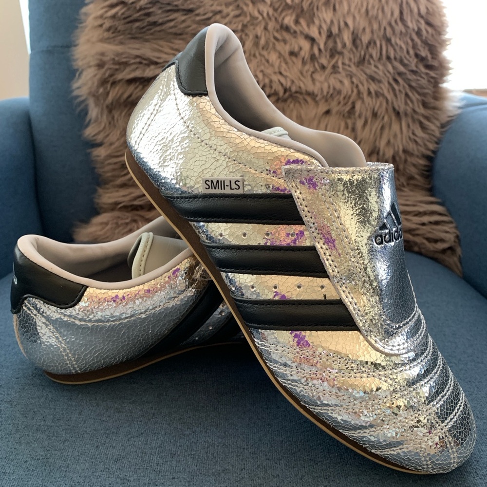 Adidas taekwondo metallic silver women’s 6.5 sneakers